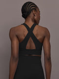 Support Bra in Diamond Compression - Black