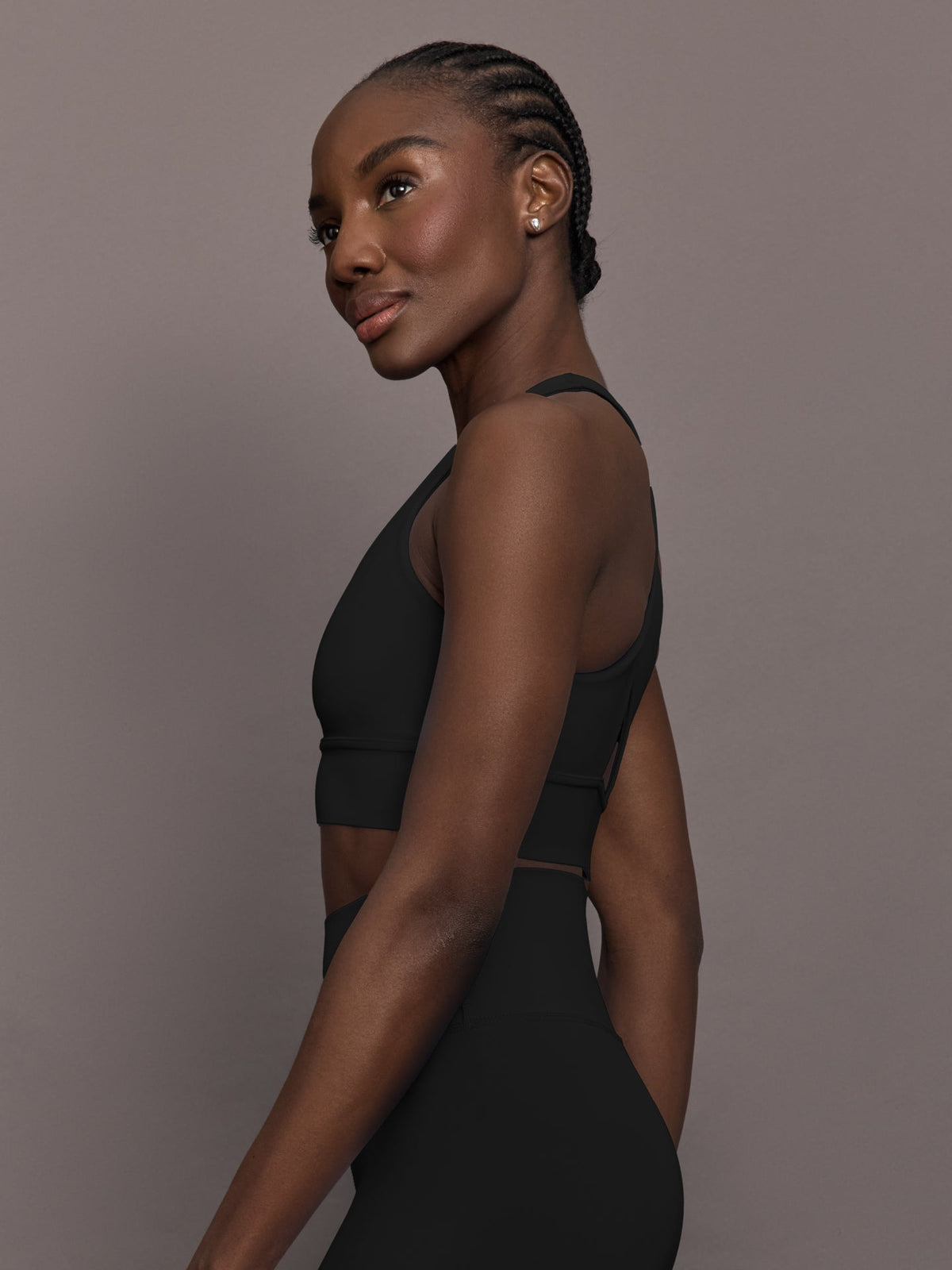 Support Bra in Diamond Compression - Black
