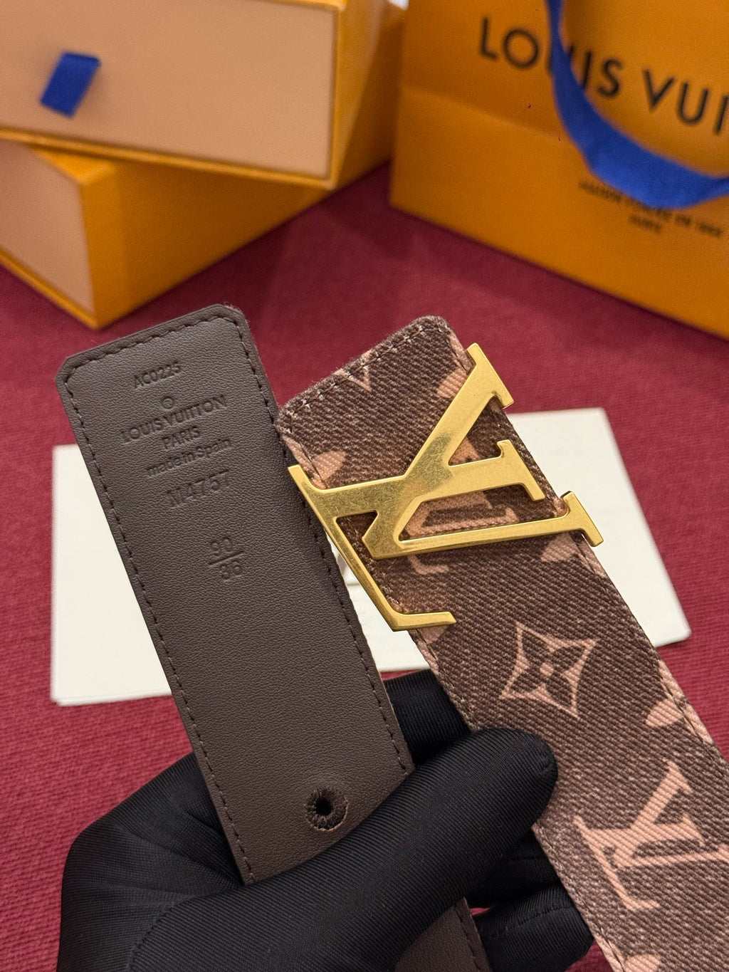Louis Vuitton LV Initiales Monogram Denim 40MM Belt Brown