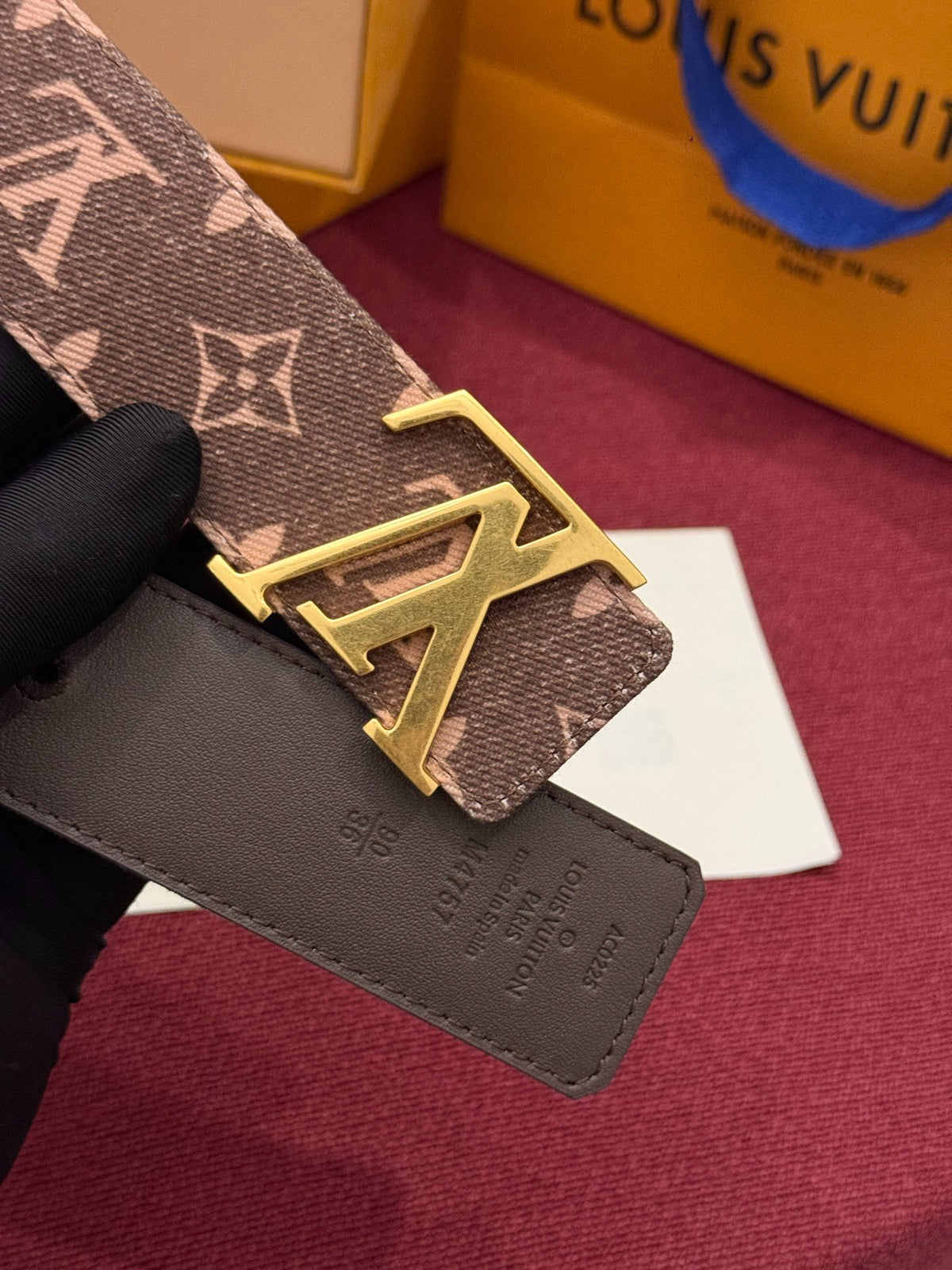 Louis Vuitton LV Initiales Monogram Denim 40MM Belt Brown