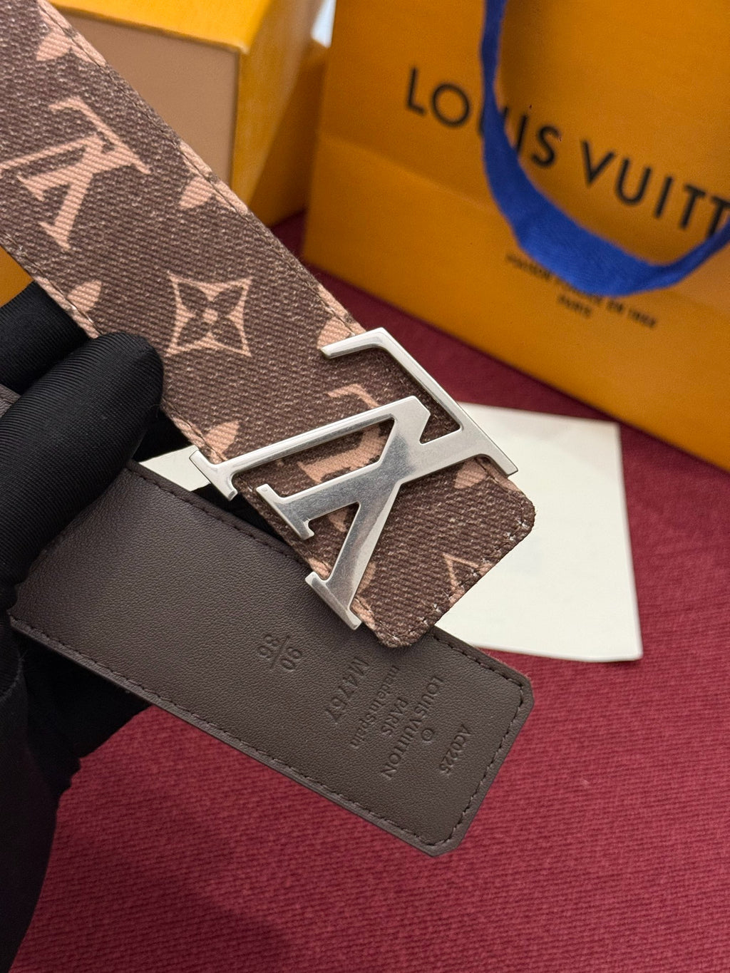 Louis Vuitton LV Initiales Monogram Denim 40MM Belt Brown