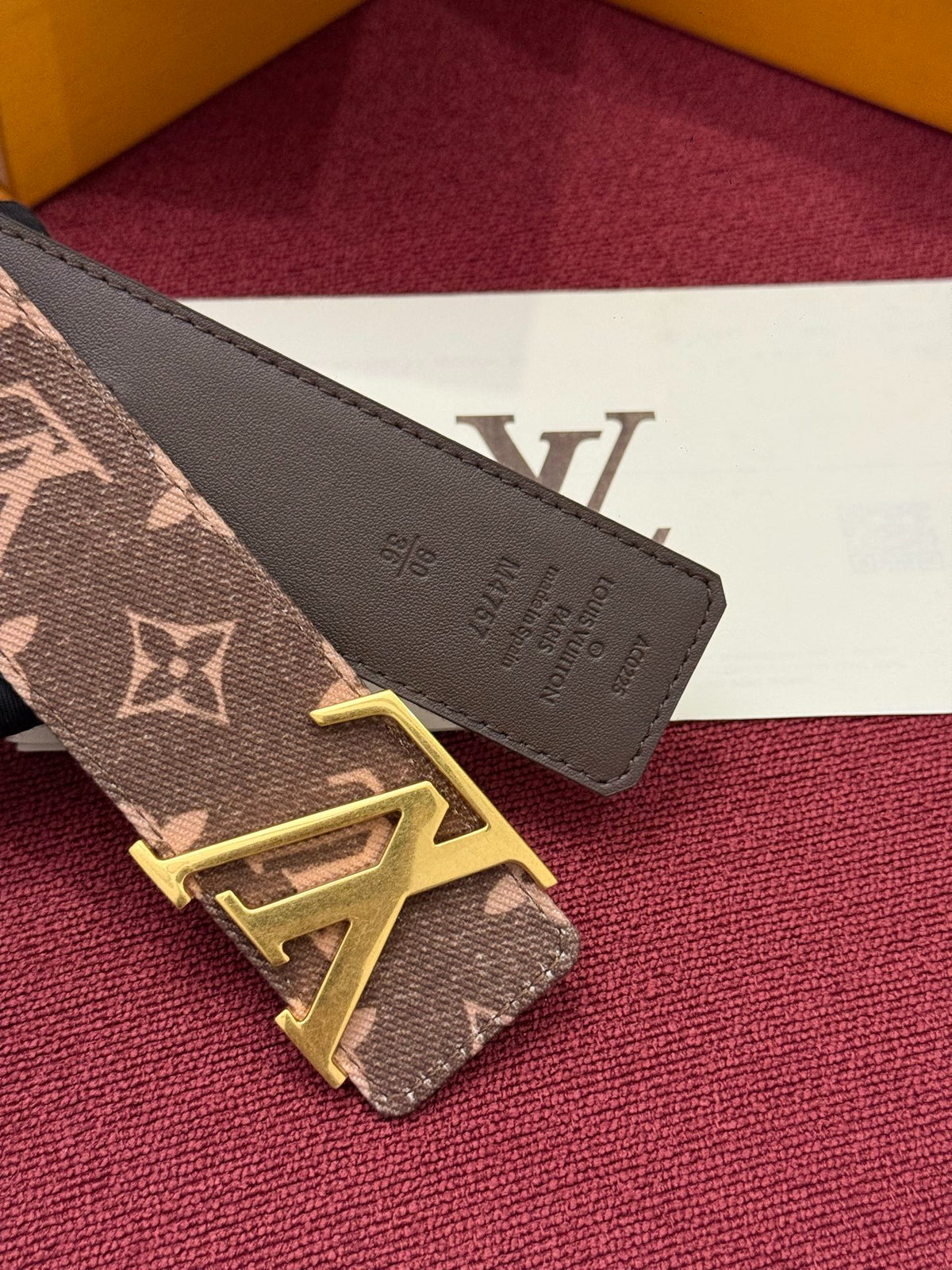 Louis Vuitton LV Initiales Monogram Denim 40MM Belt Brown