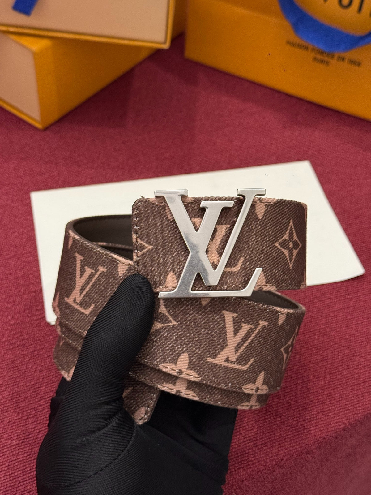 Louis Vuitton LV Initiales Monogram Denim 40MM Belt Brown