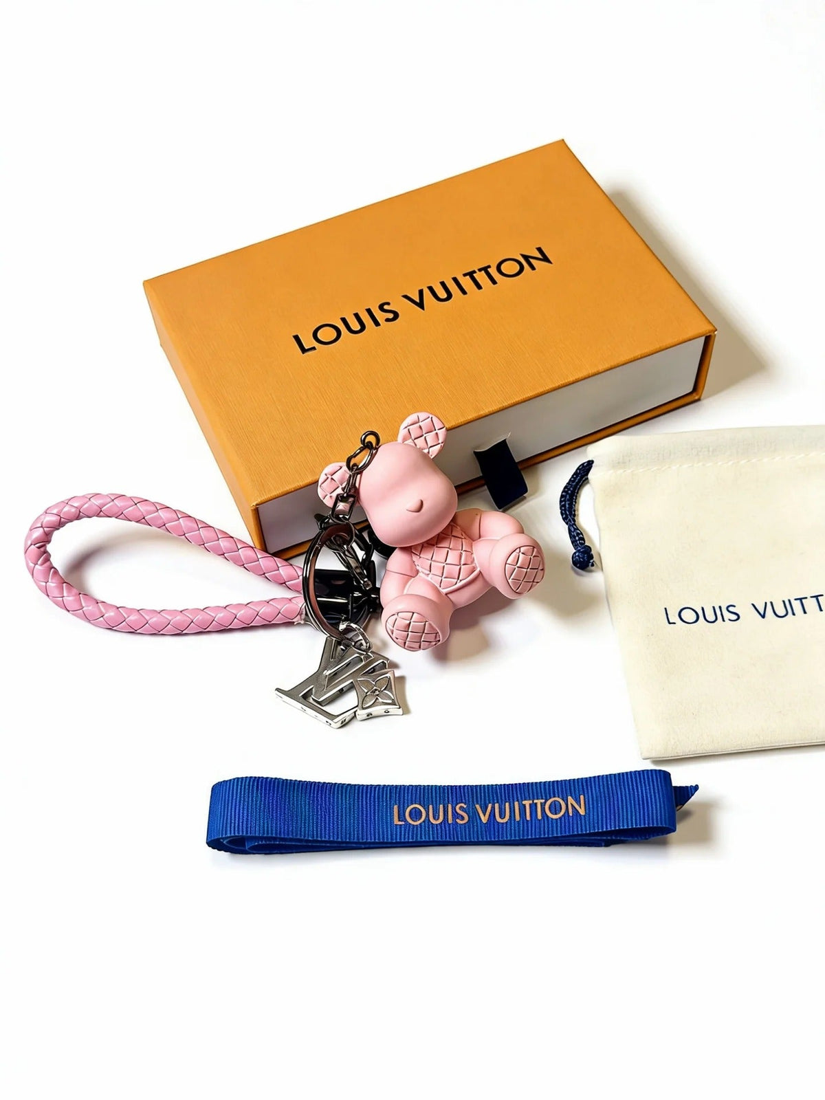 LV Pink Bear Charm