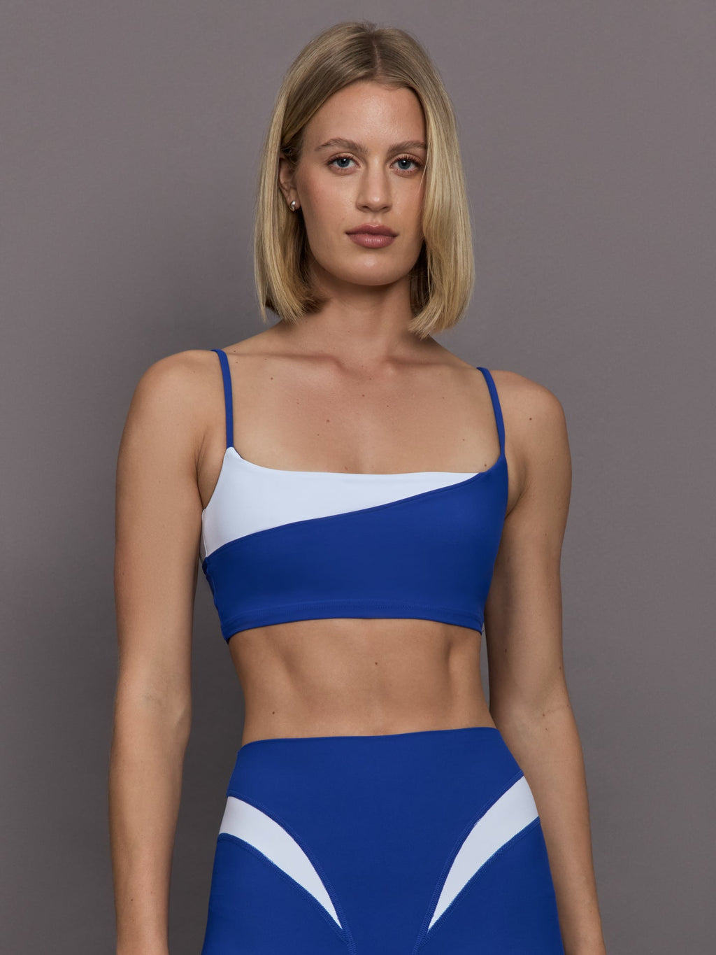 Spliced Colorblock Bra in Melt - Cobalt/White
