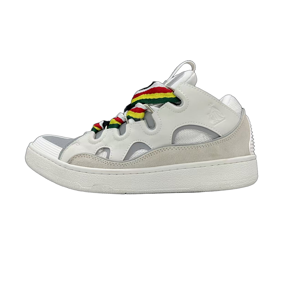 Lanvin Curb Sneakers 'Optic White' - Multicolor Chevron Laces