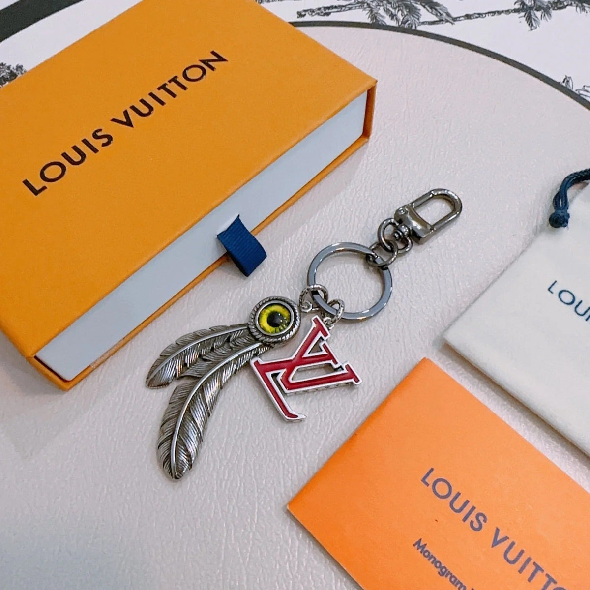 LV Eye And Feather Design Charm