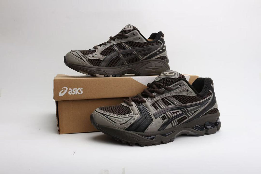 ASICS Unisex GEL-Kayano 14 "Mantis Green / Black" (Dark Grey/Brown Obsidian Edition)