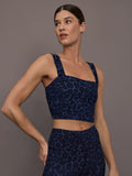 Square Neck Bra Top in Melt - Navy Leopard