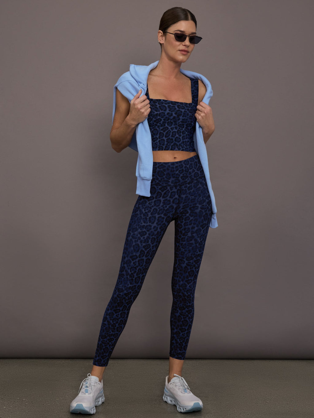 Square Neck Bra Top in Melt - Navy Leopard
