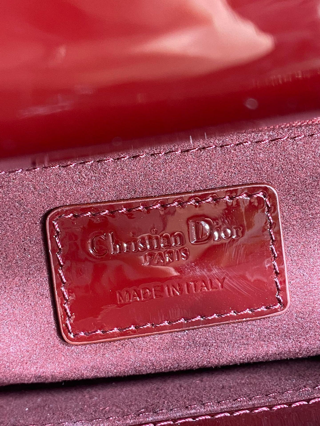 CD 2026 Bow Lady Dior 20cm Red Patent Leather 289215