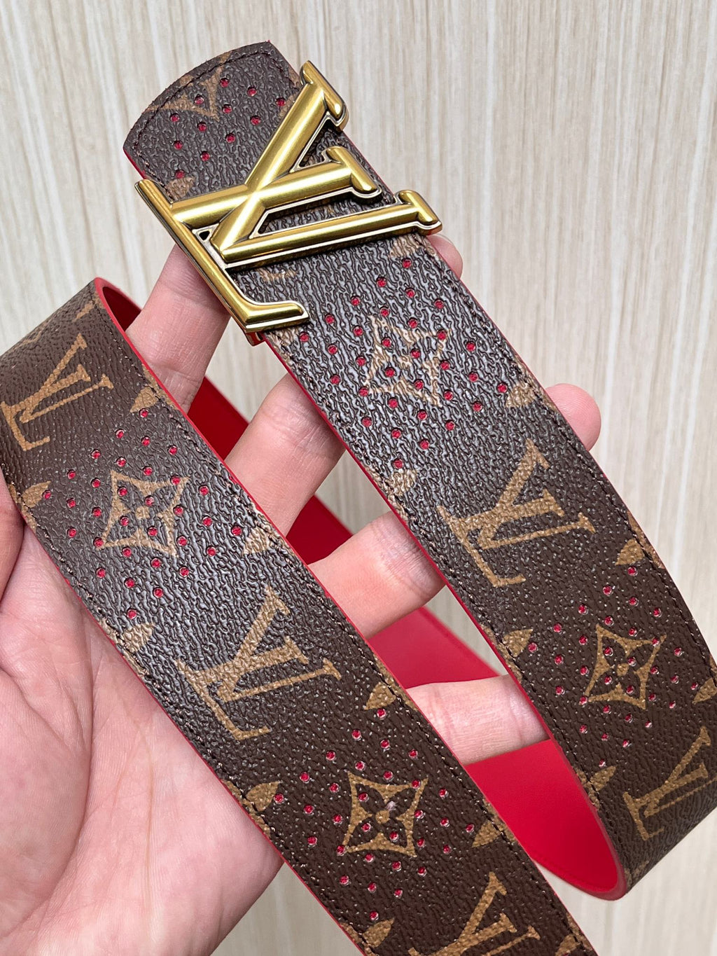 Louis Vuitton LV Initiales 30mm Reversible Belt Monogram Cerise