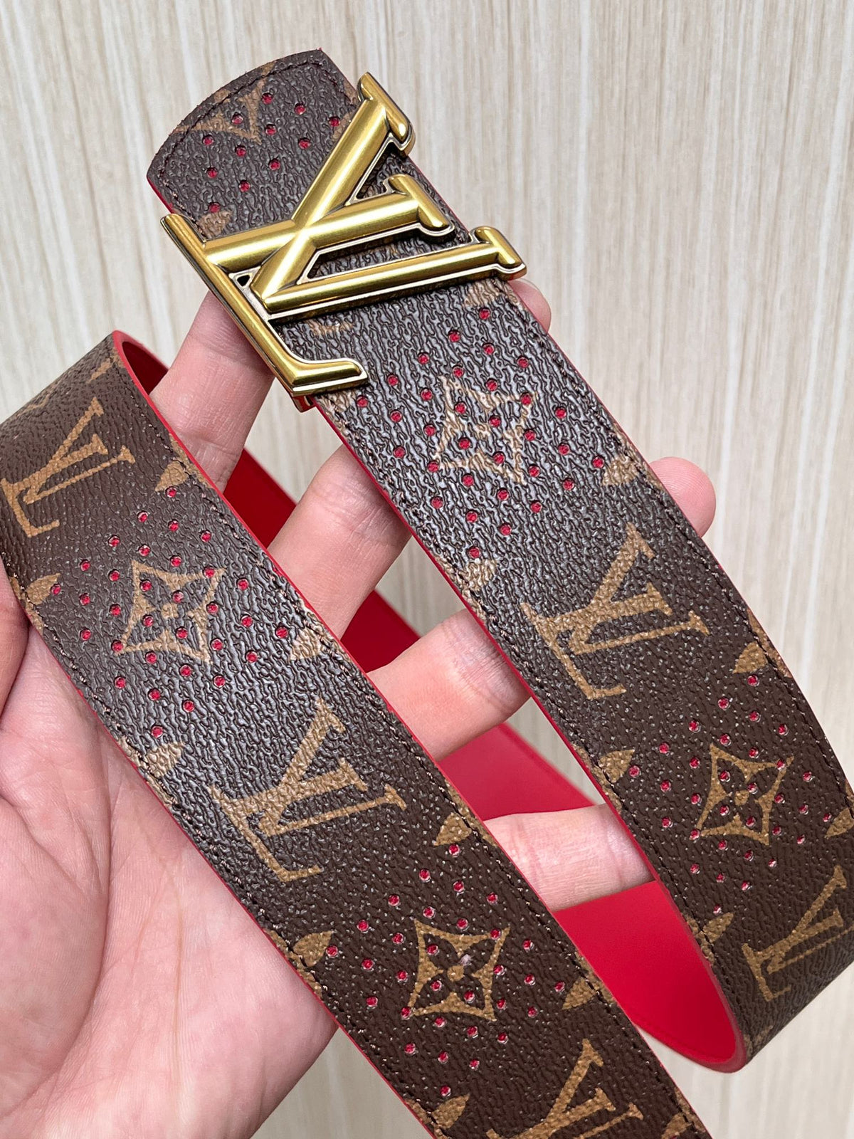 Louis Vuitton LV Initiales 30mm Reversible Belt Monogram Cerise