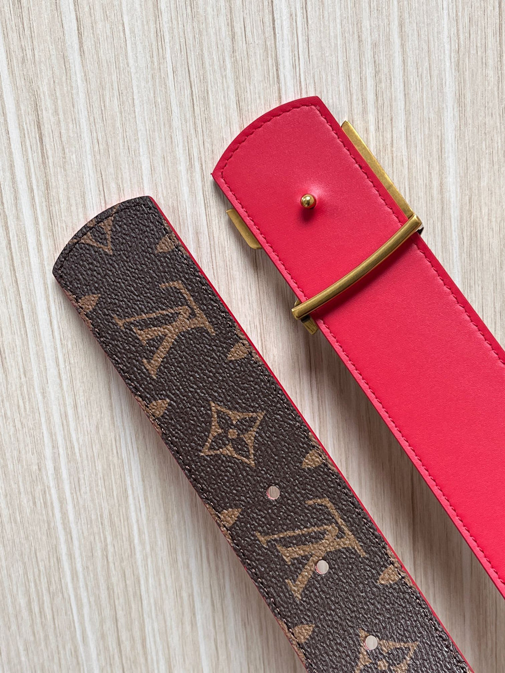 Louis Vuitton LV Initiales 30mm Reversible Belt Monogram Cerise