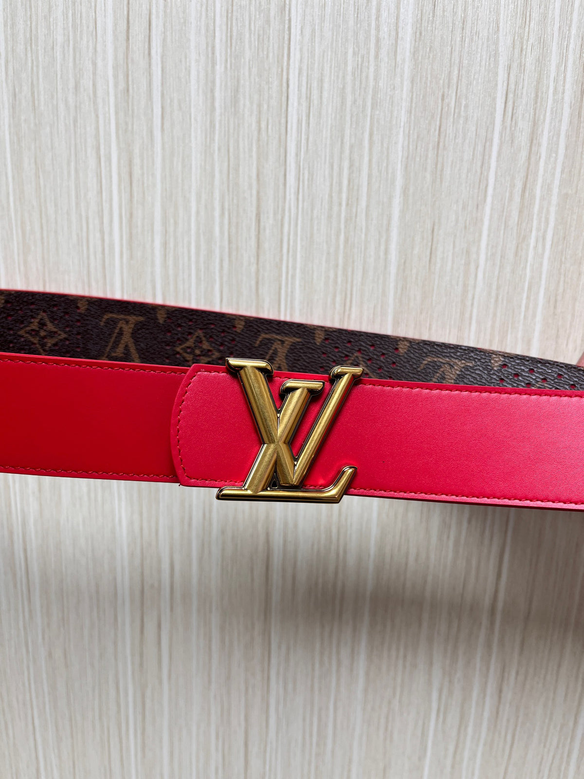 Louis Vuitton LV Initiales 30mm Reversible Belt Monogram Cerise
