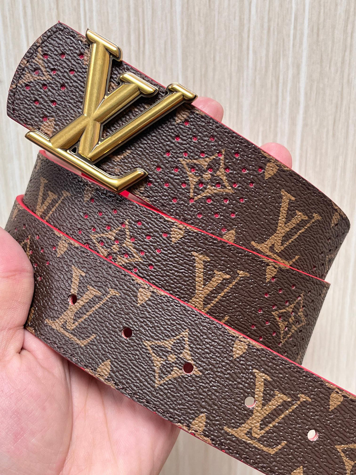 Louis Vuitton LV Initiales 30mm Reversible Belt Monogram Cerise