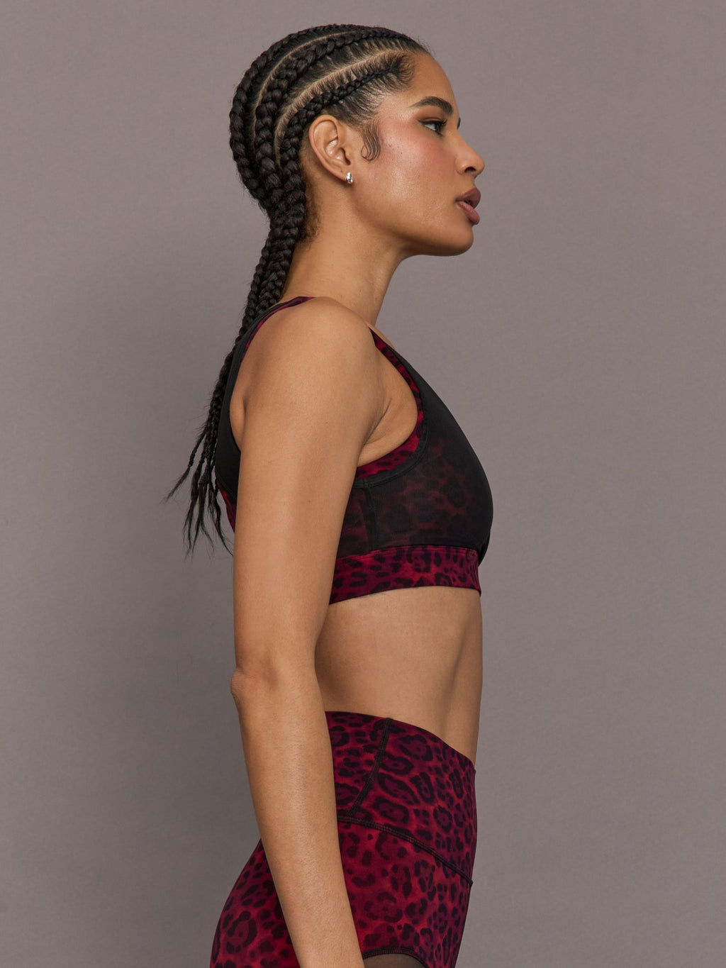 Mesh Overlay Bra - Red Leopard