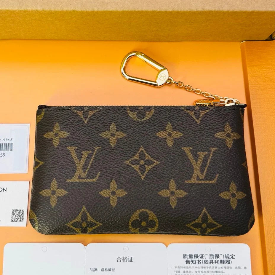 LV 2025 Key Pouch S Brown Cowhide Canvas