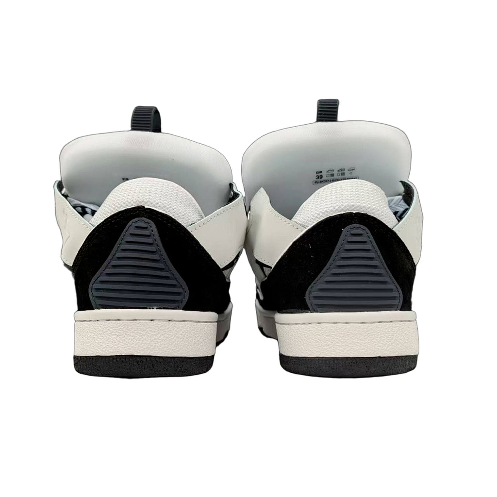 Lanvin Curb Sneakers 'White/Black' - Light Blue Chevron Laces