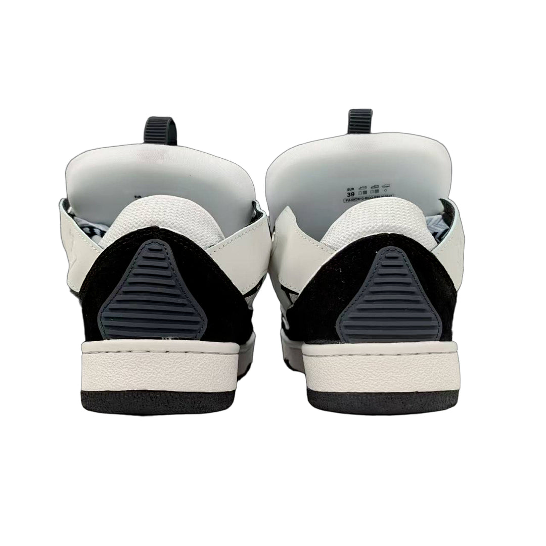 Lanvin Curb Sneakers 'White/Black' - Light Blue Chevron Laces