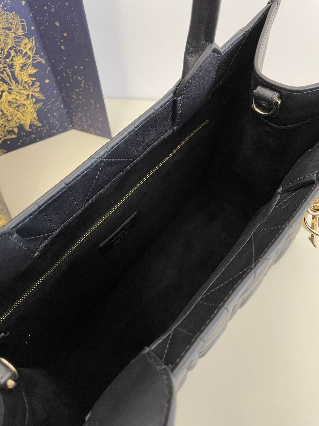 medium book tote 36 black lambskin gold hardware