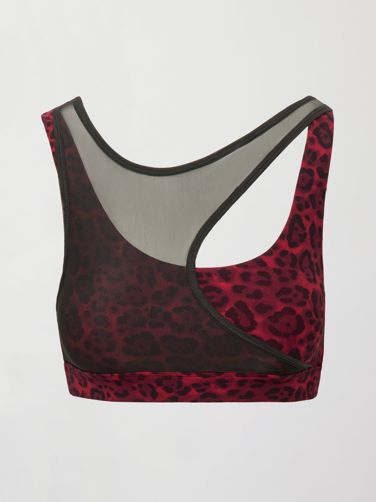 Mesh Overlay Bra - Red Leopard