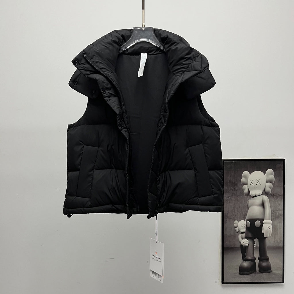 lululemon Women's Wunder Puff Water-Repellent Cropped Down Vest in Black