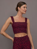 Square Neck Bra Top in Melt - Red Leopard