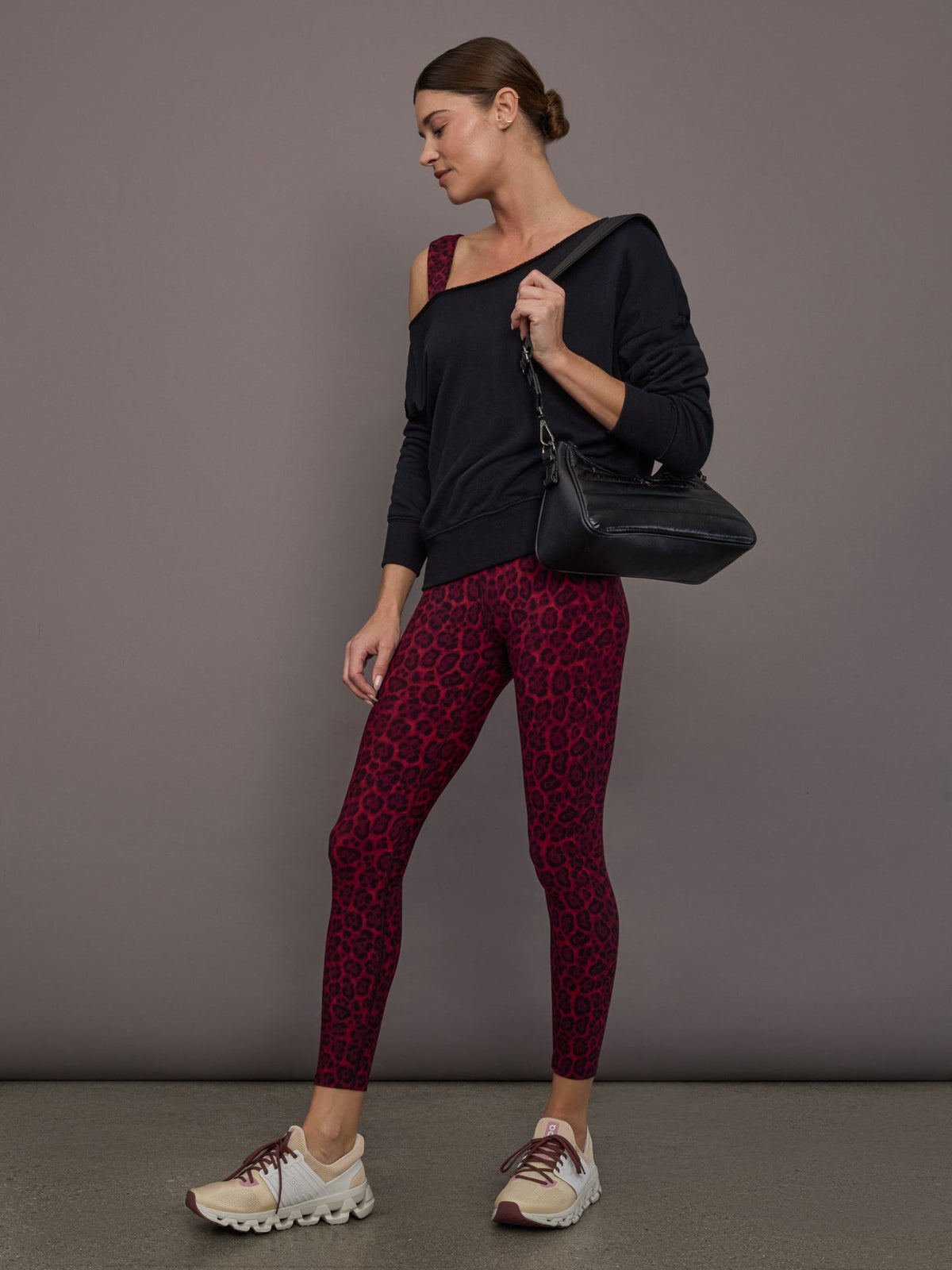 Square Neck Bra Top in Melt - Red Leopard