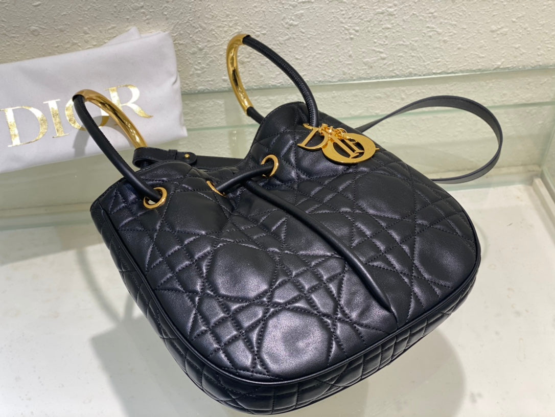 meidum cd nolita 27cm black macrocannage lambskin