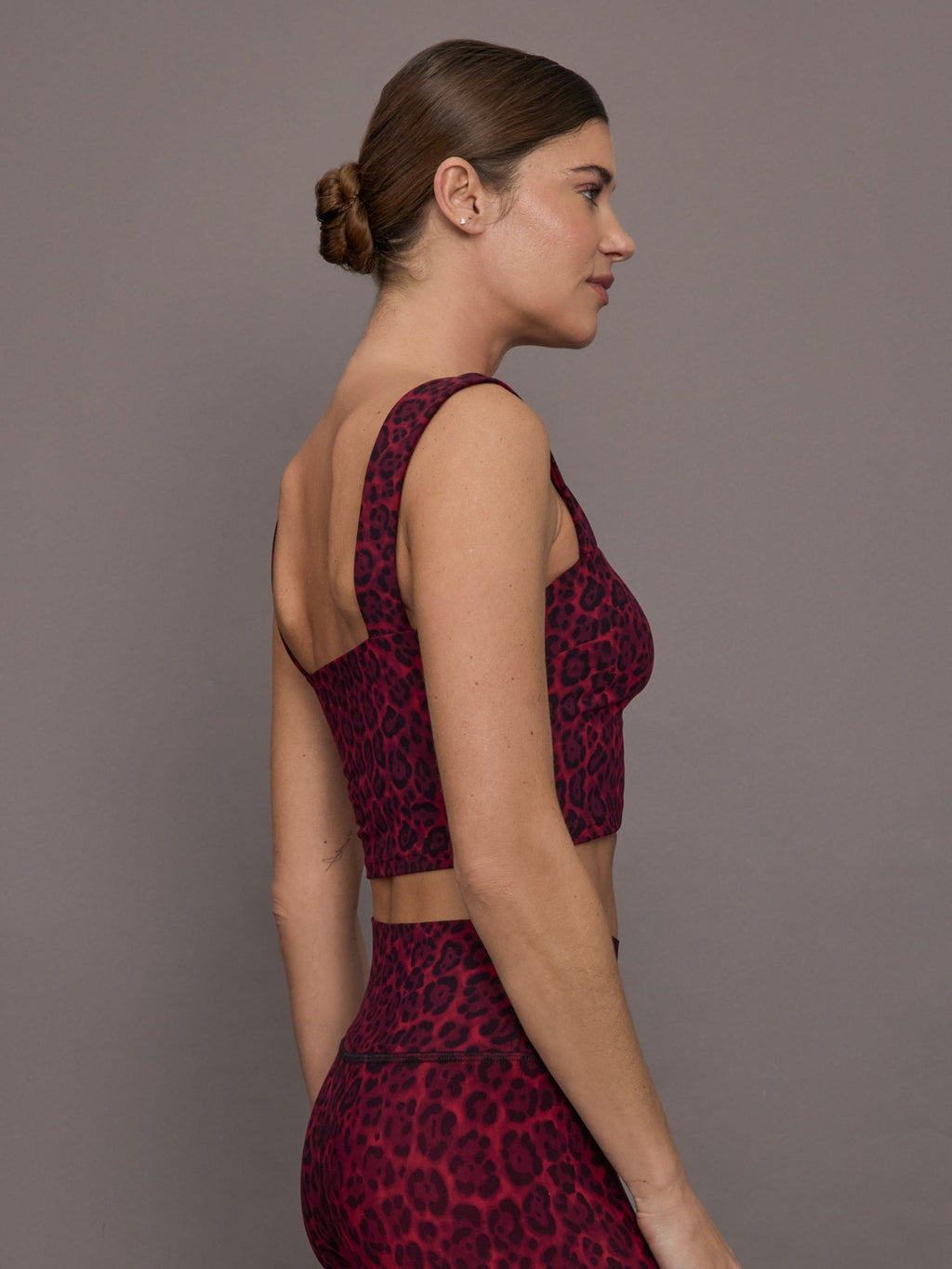 Square Neck Bra Top in Melt - Red Leopard