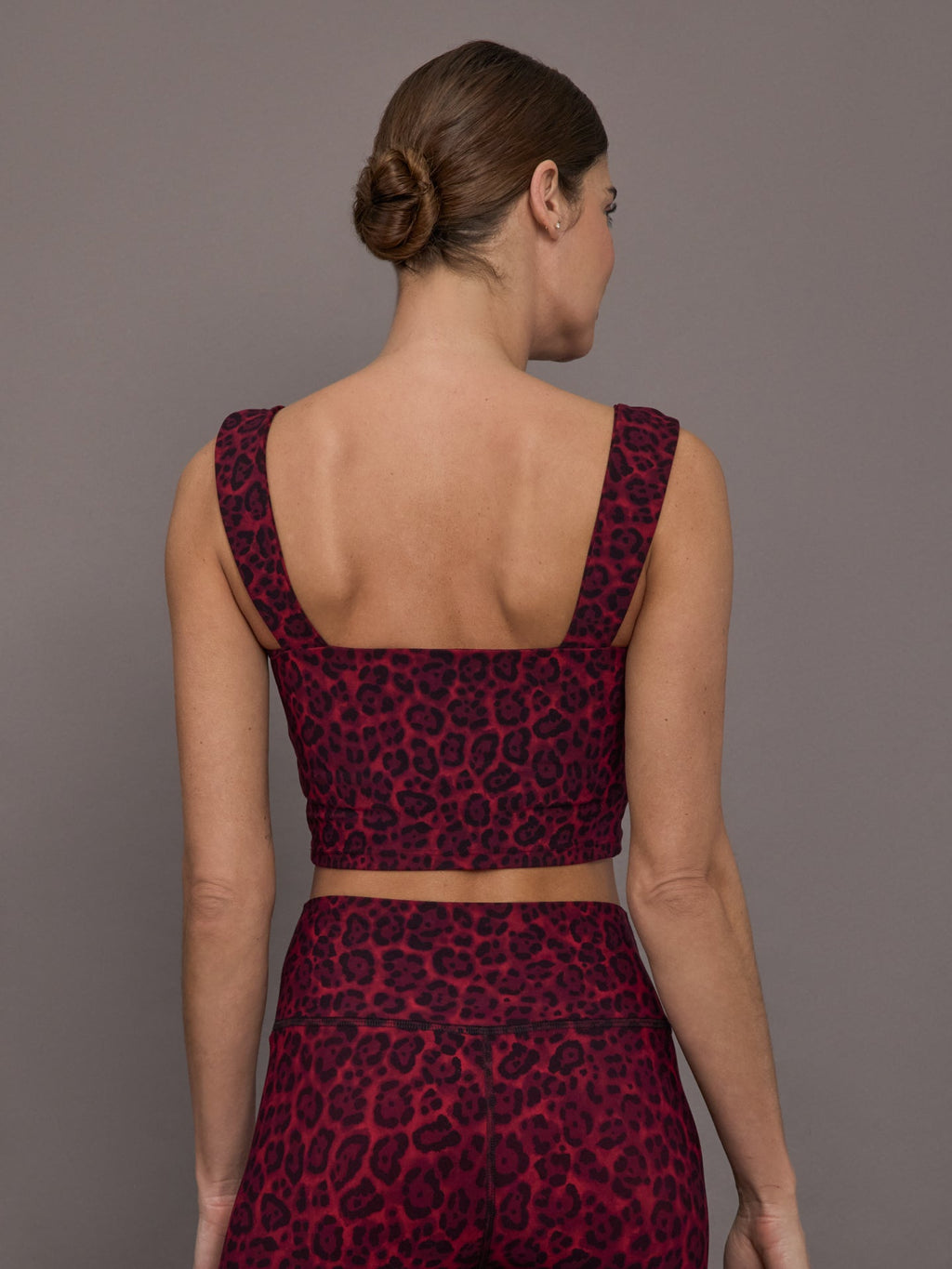 Square Neck Bra Top in Melt - Red Leopard