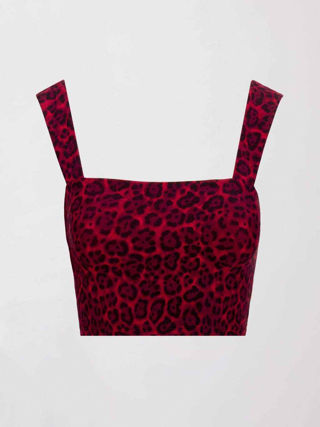 Square Neck Bra Top in Melt - Red Leopard