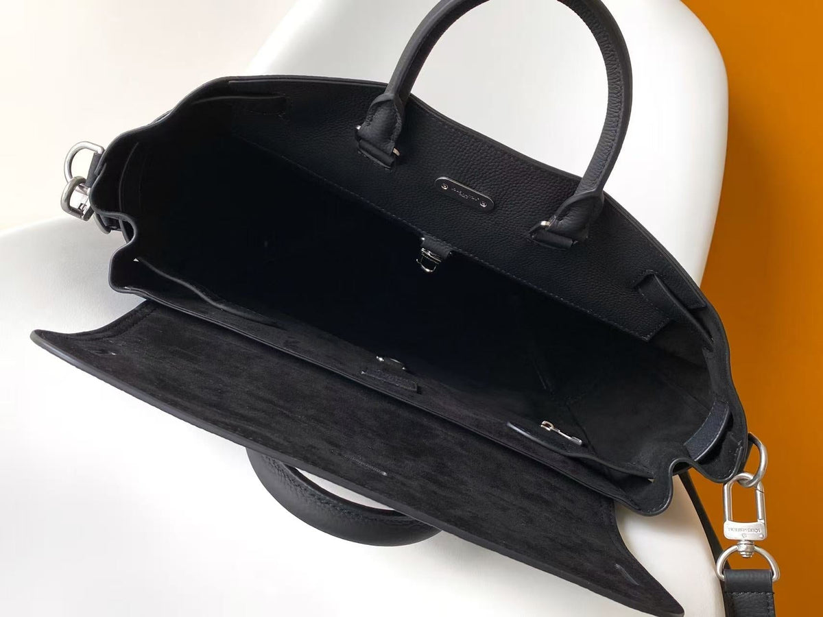 LV Steamer 30 Handbag Black Calfskin