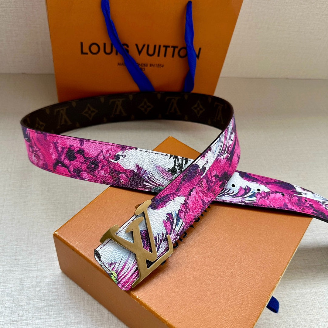 Louis Vuitton LV Tag 40mm Reversible Belt Pink