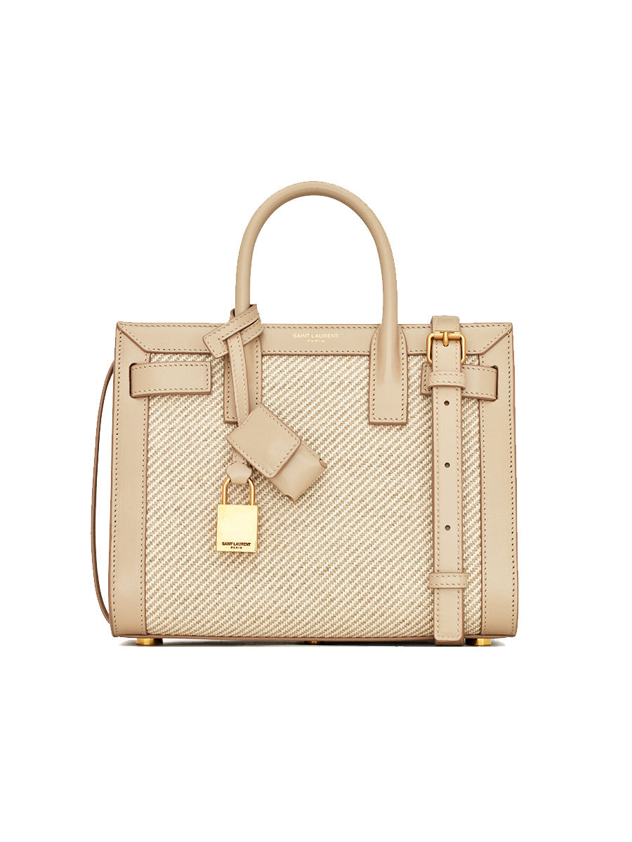 Y Sac De Jour Nano in Canvas in Beige and Sea Salt