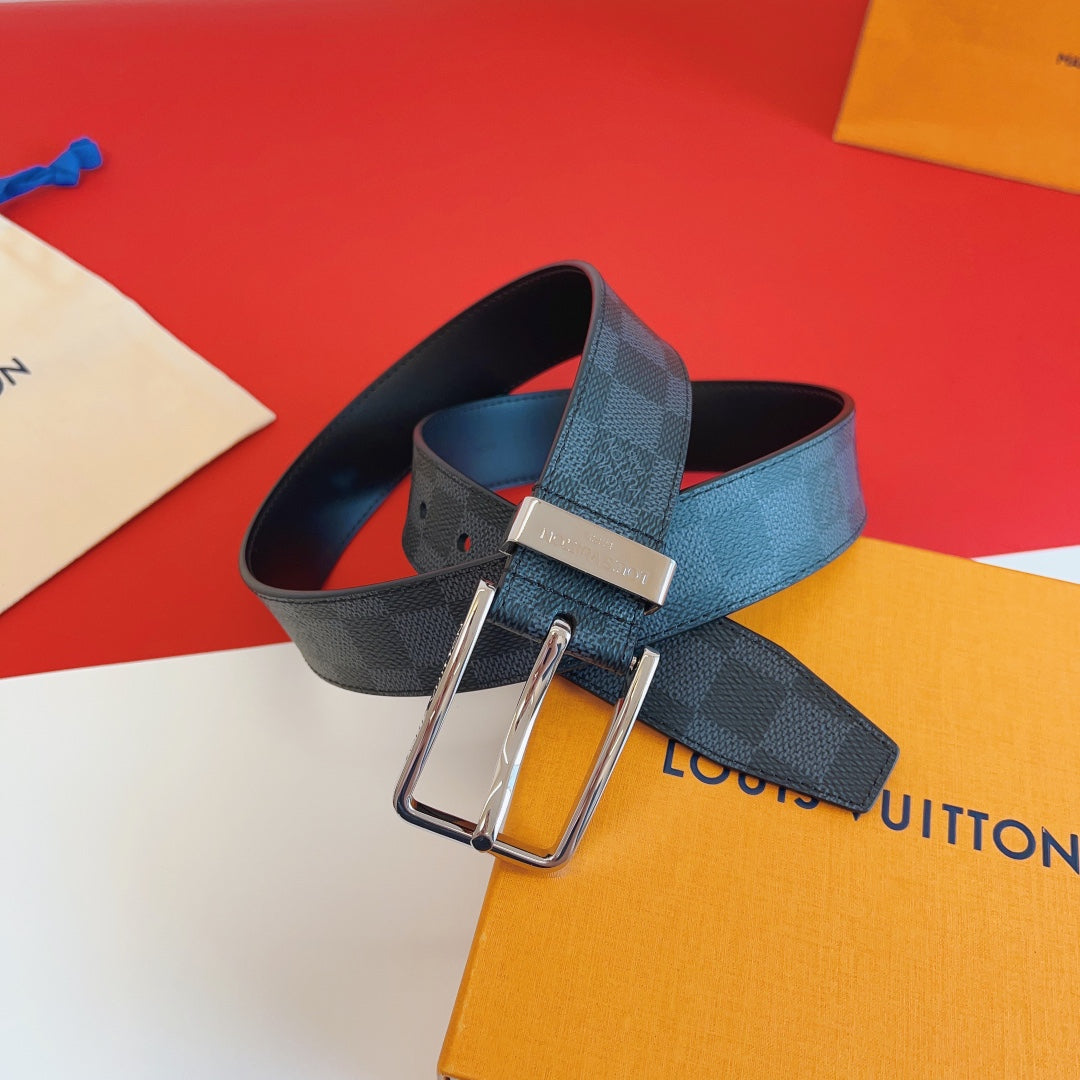 Louis Vuitton Pont Neuf 35mm Reversible Damier Graphite Belt