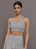 Stellar Sports Bra - Whisper White Stripe