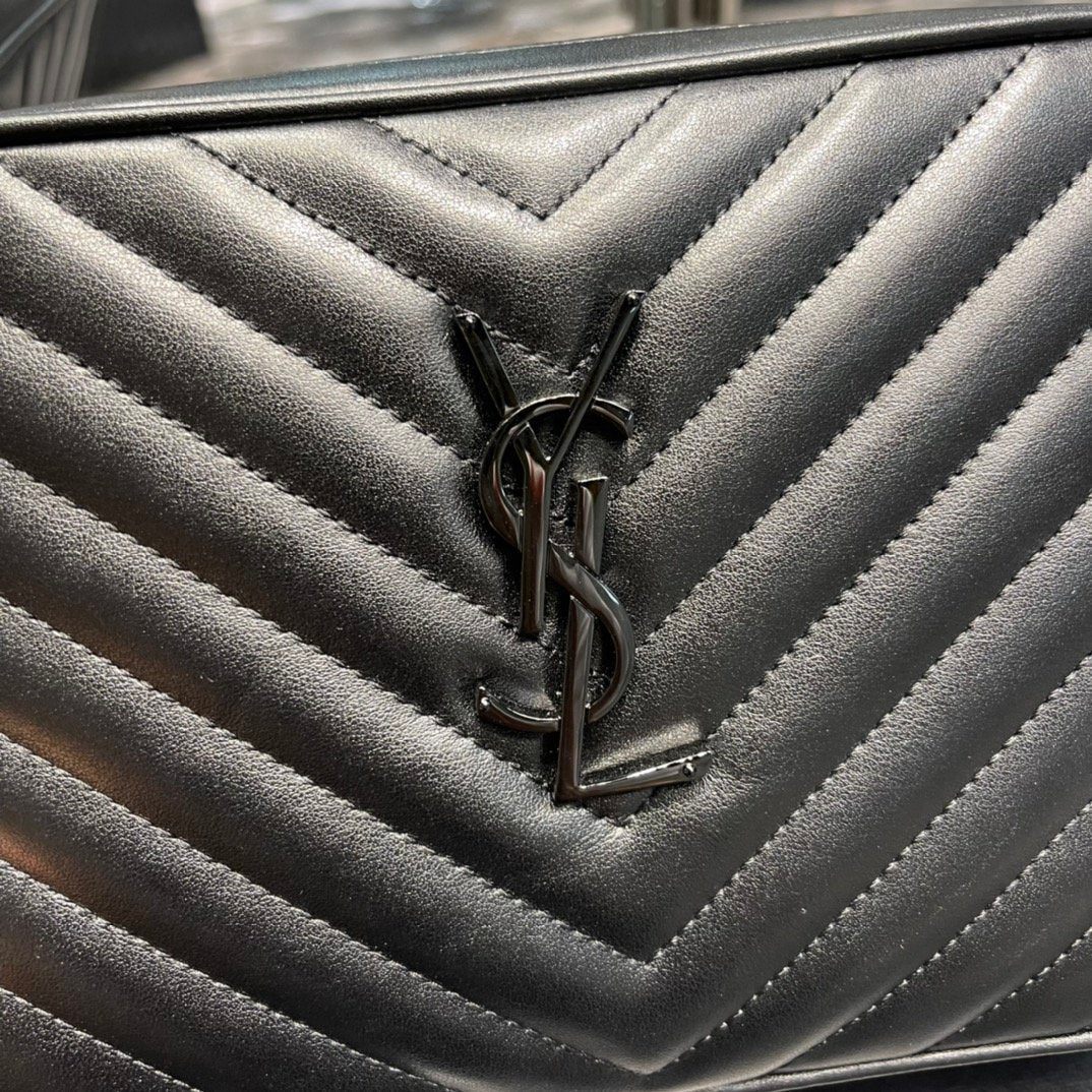 Y Lou Camera Bag Black With Metal Hardware