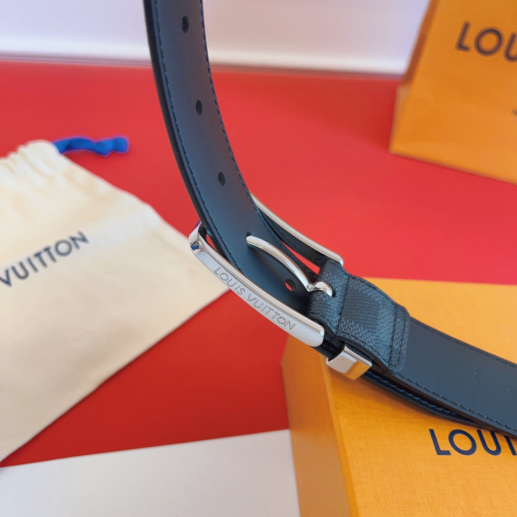 Louis Vuitton Pont Neuf 35mm Reversible Damier Graphite Belt