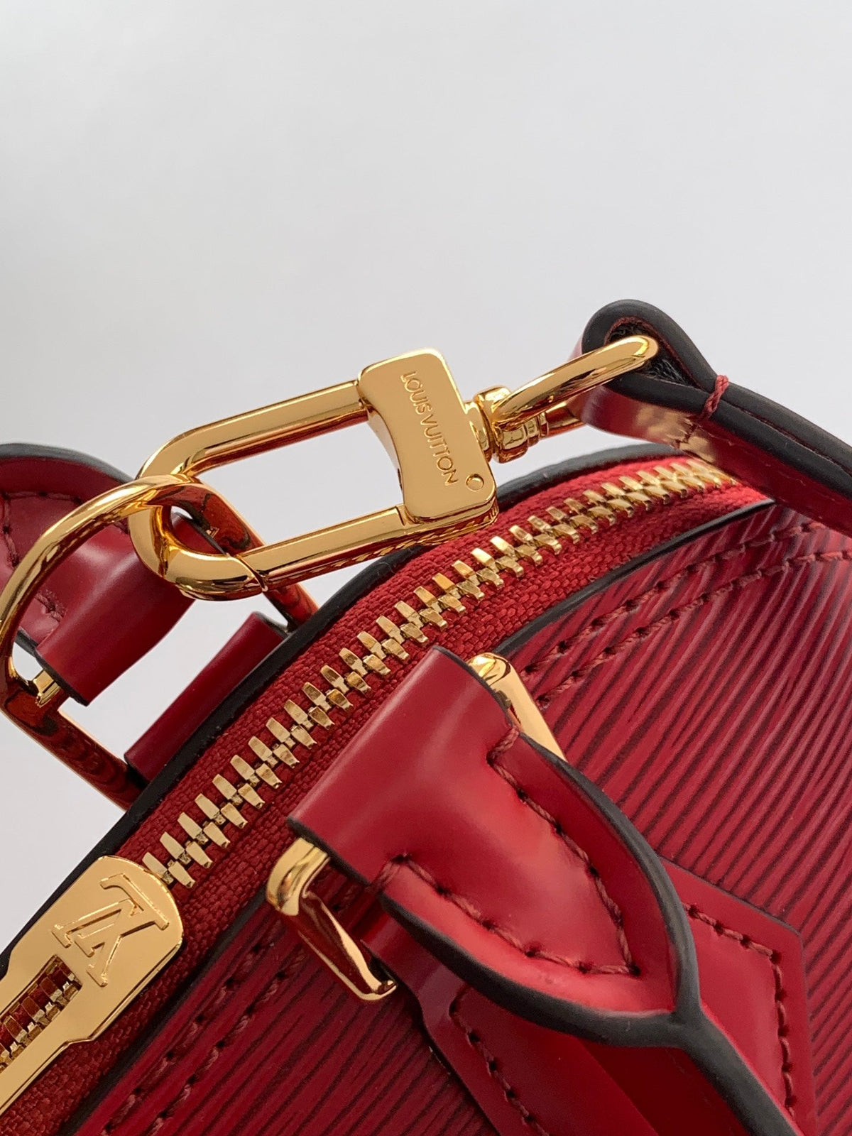 LV M25562 Alma BB Burgundy Epi Leather