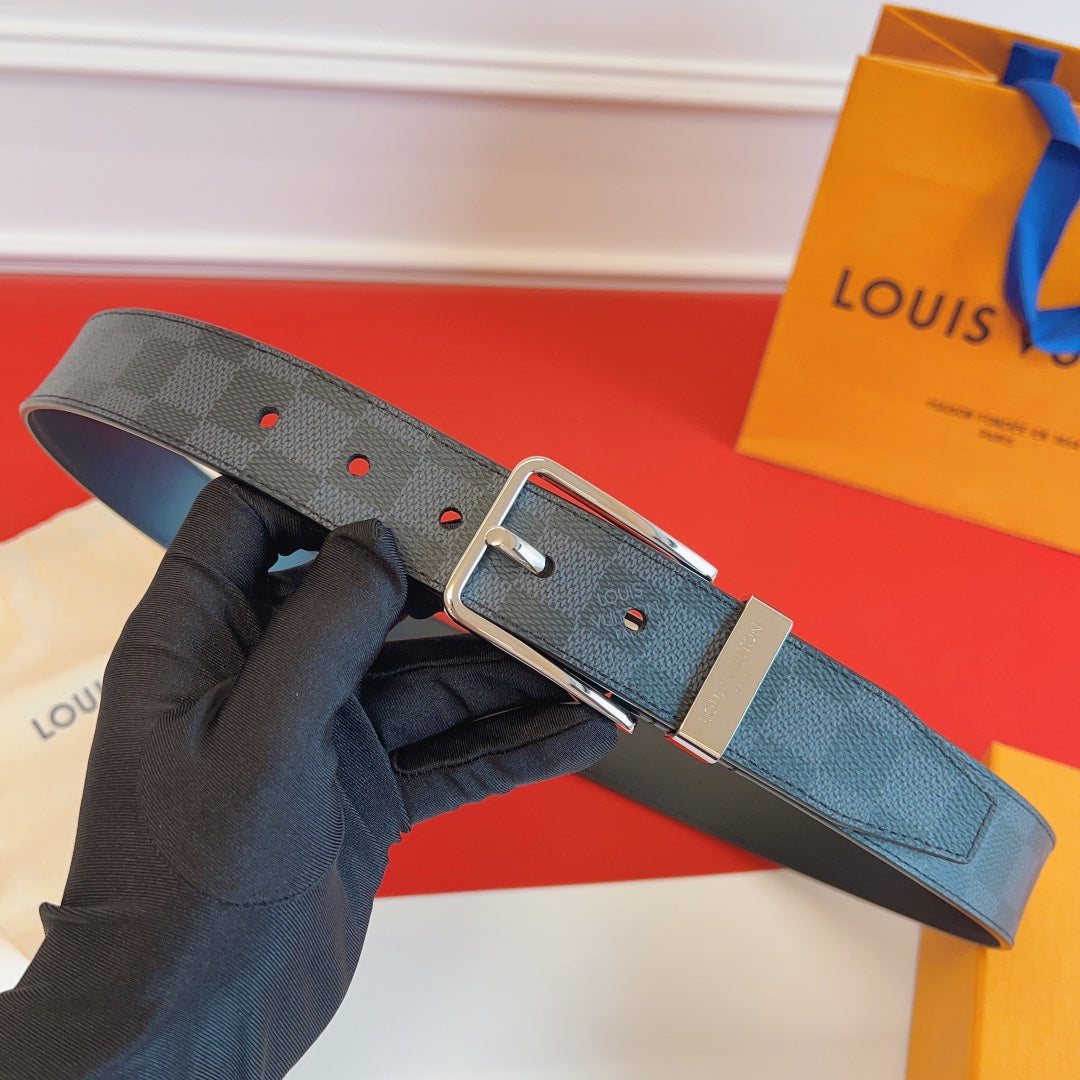 Louis Vuitton Pont Neuf 35mm Reversible Damier Graphite Belt