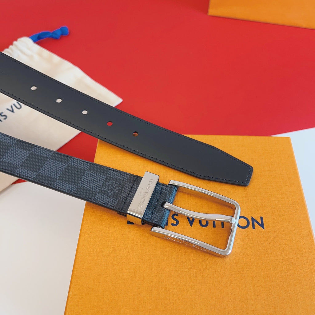 Louis Vuitton Pont Neuf 35mm Reversible Damier Graphite Belt