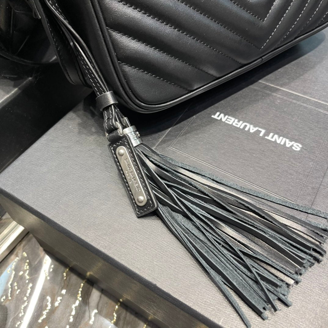 Y Lou Camera Bag Black With Silver Toned Hardware