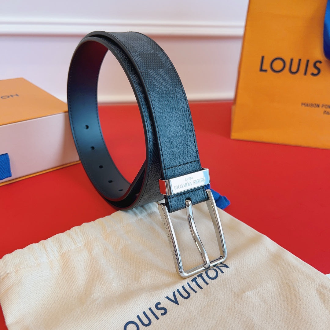 Louis Vuitton Pont Neuf 35mm Reversible Damier Graphite Belt