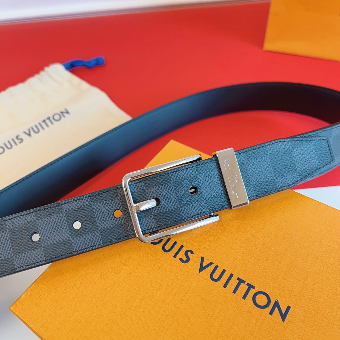 Louis Vuitton Pont Neuf 35mm Reversible Damier Graphite Belt