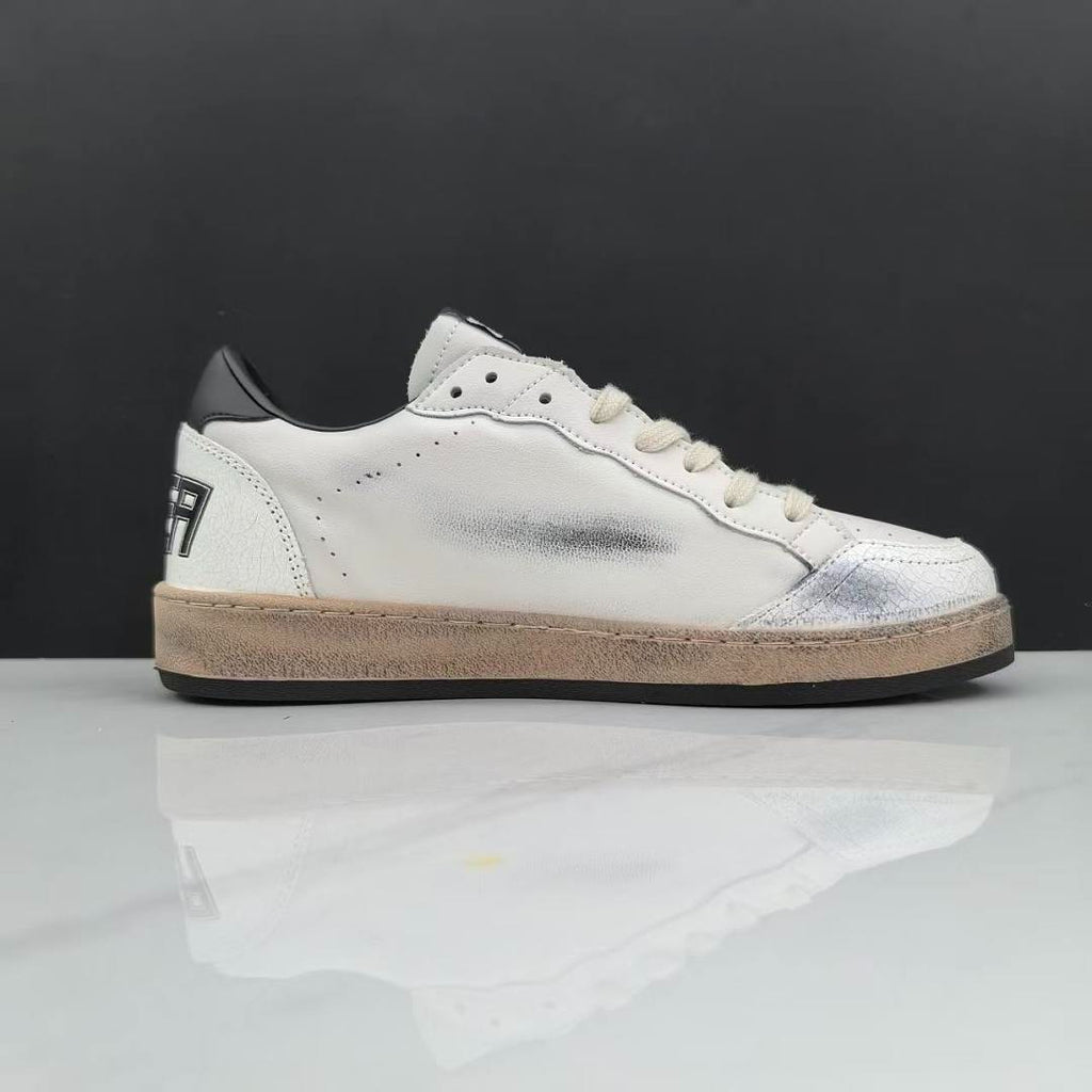 Golden Goose Ball Star White Leather Silver Black