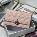 MY CD 24 TOP HANDLE BAG PASTEL PINK LAMBSKIN
