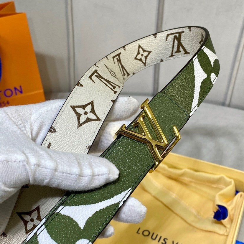 Louis Vuitton LV Iconic 30MM Reversible Belt Monogram Giant Khaki/Beige
