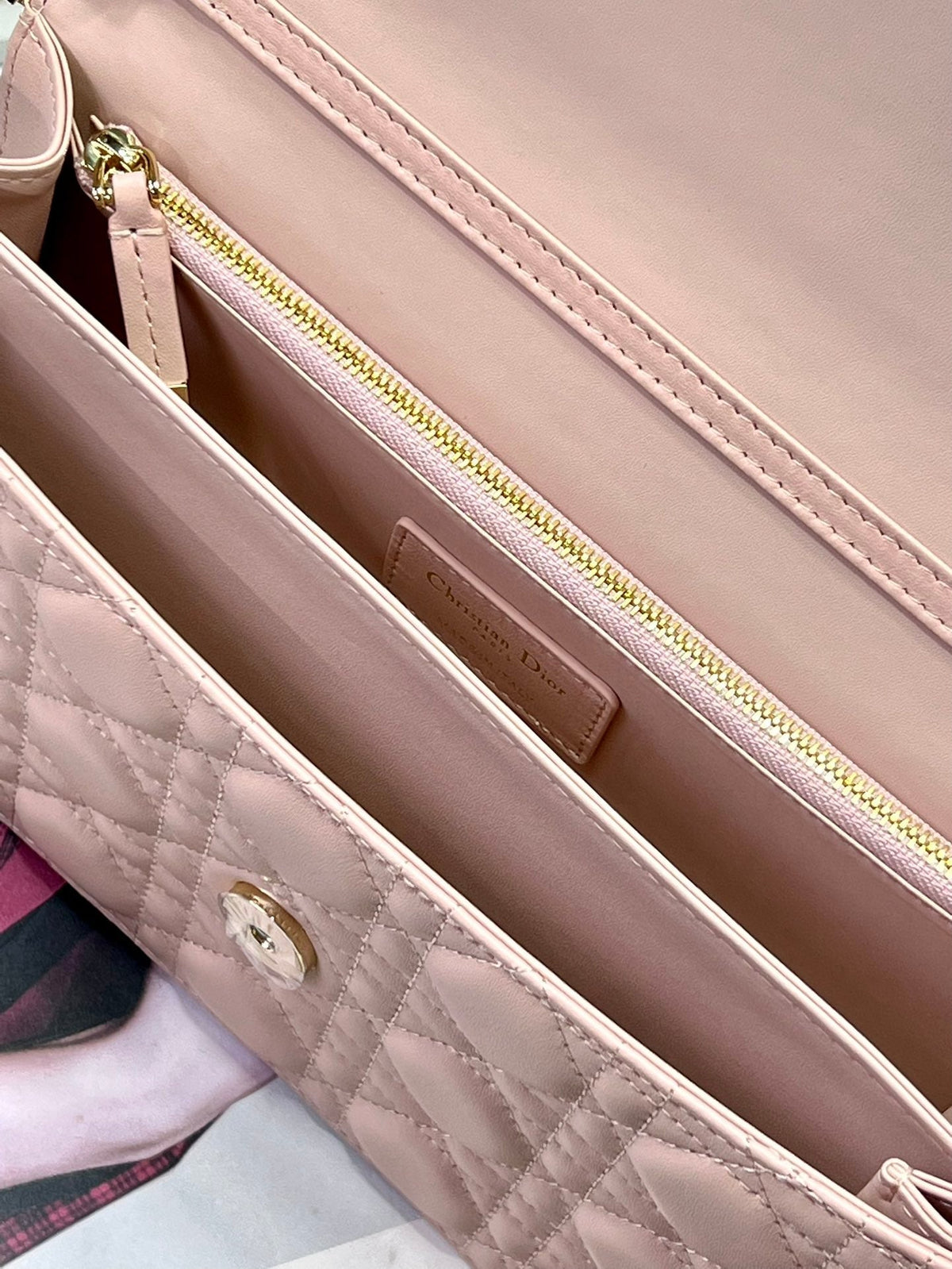 MY CD 24 TOP HANDLE BAG PASTEL PINK LAMBSKIN
